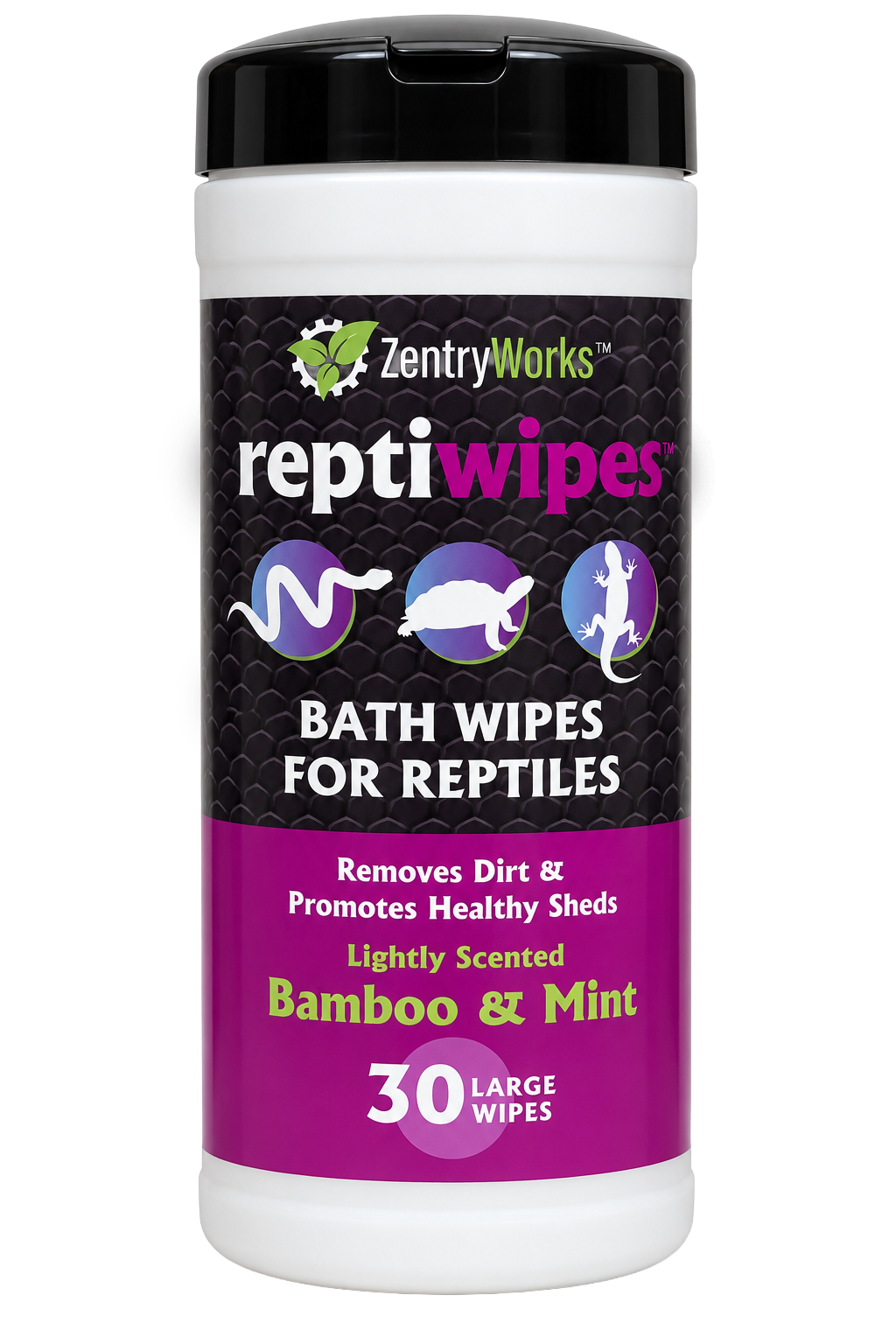 ReptiWipes bath wipes for reptiles, 30-wipe canister